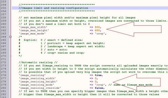 Pengaturan Limit Ukuran Gambar