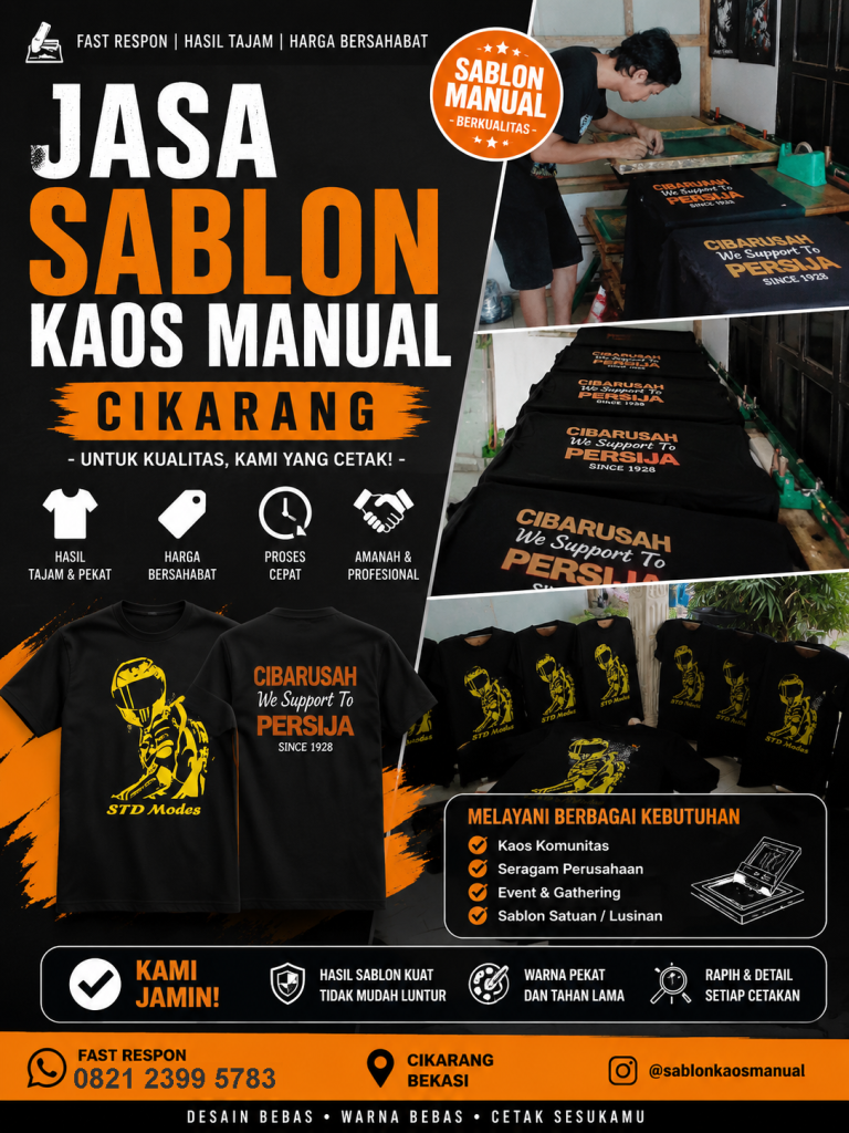 Jasa Sablon Kaos Manual di Cikarang: Solusi Tepat untuk Kaos Berkualitas, Awet, dan Profesional